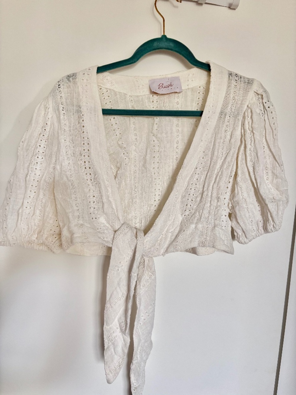 Boho Eyelet Front Tie Daisy Duke Top